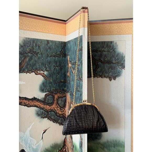 Vintage Croc Embossed Leather Purse 1980s - Picture 5 of 5